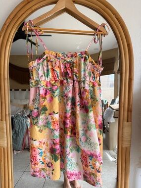 Doublju Floral Mini Dress — Pink & Yellow